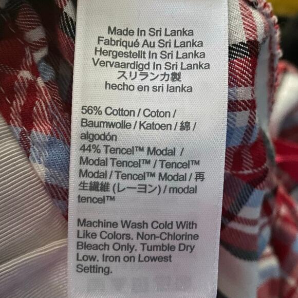 J. Crew Red Flannel Long-Sleeve Pajama Set in Vintage Plaid Size Medium - Picture 12 of 14